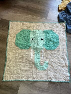 handmade elephant baby quilt